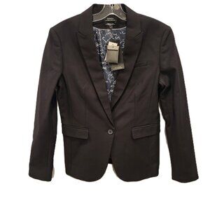 RW&Co Black Suit Jacket Tailored Comfort Spandex Office Basic Jacket Sz 6